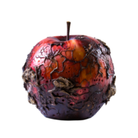 AI generated Rotten Apple Illustrates Unhealthy Eating A Close-Up View of Decay and Unwholesome Food png