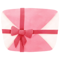 Pink envelope, bow tie, watercolor clip art png