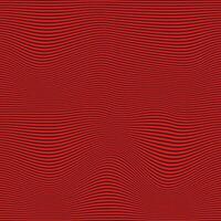 modern simple abstract seamlees black color horizontal line wavy distort pattern art on red color background vector