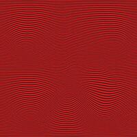 modern simple abstract seamlees black color horizontal line wavy distort pattern art on red color background vector