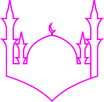 islámico neón mezquita png