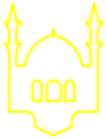 islámico neón mezquita png