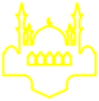 islámico neón mezquita png