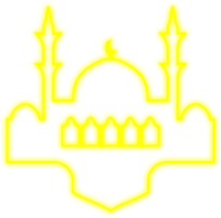 islámico neón mezquita png