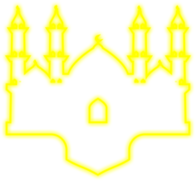 islámico neón mezquita png