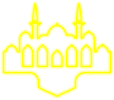 islámico neón mezquita png