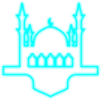 islámico neón mezquita png