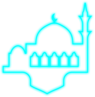 islámico neón mezquita png