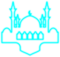 islámico neón mezquita png