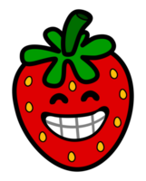 rood aardbei fruit emoticon gezicht png