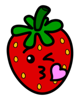 rood aardbei fruit emoticon gezicht png