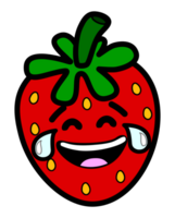 rood aardbei fruit emoticon gezicht png