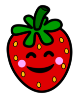 vermelho morango fruta emoticon face png