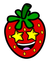 vermelho morango fruta emoticon face png