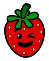 rood aardbei fruit emoticon gezicht png