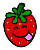 strawberry fruit emoticon face