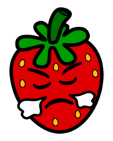 strawberry fruit emoticon face