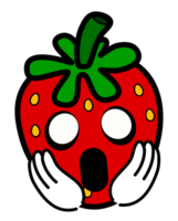 rood aardbei fruit emoticon gezicht png