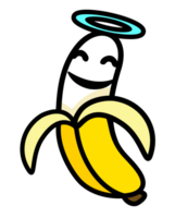 giallo Banana frutta con emotivo viso png