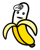 giallo Banana frutta con emotivo viso png