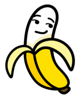 Yellow banana fruit with emotional face png