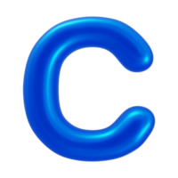 3d alphabet letter c with blue color png