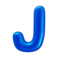 3d alfabeto lettera j con blu colore png