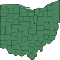 rabisco à mão livre desenhando do ohio Estado mapa. png