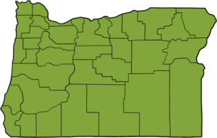 rabisco à mão livre desenhando do Oregon Estado mapa. png