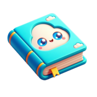 Book icon 3d render, accessories for learning. Signs of education, nobility, development. Cute plasticine style png