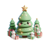 3d Christmas icons, Merry Christmas and Happy new year concept png