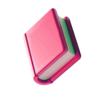 Book icon 3d render, accessories for learning. Signs of education, nobility, development. Cute plasticine style png