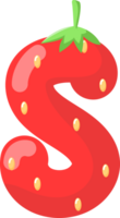 Strawberry Alphabet Cute Letter S png