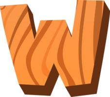 madeira alfabeto engraçado carta W png