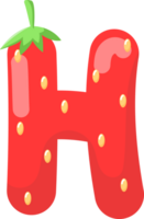 fraise alphabet mignonne lettre h png