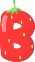 Erdbeere Alphabet süß Brief b png