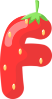 Erdbeere Alphabet süß Brief f png