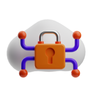 Security Object Cloud Security 3D Illustration png