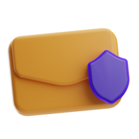 Security Object Email 3D Illustration png