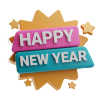 Happy New Year Object New Year 3D Illustration png