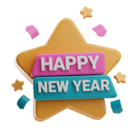 Happy New Year Object Happy New Year 3D Illustration png