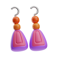 Beauty and fashion object Earring 3D Illustration png