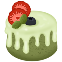 green tea pudding cake png