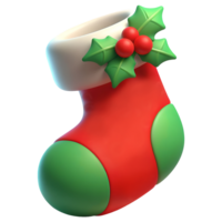 Kerstmis sok 3d icoon illustraties png