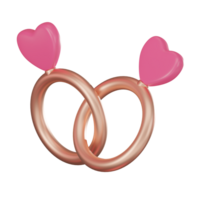 Eternal Love of Engagement Ring for Valentine's Day 3D render png