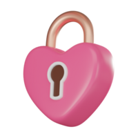 Locked hearts, Valentine's Icon of love, romance, and emotional connection. 3D render. png