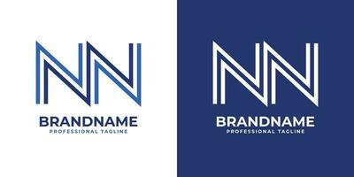 Letter NN Line Monogram Logo, suitable for any business with NN initials vector