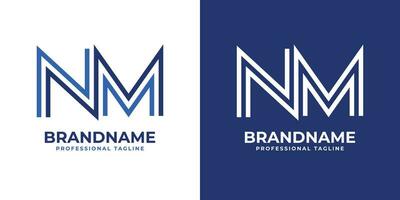 Letter NM Line Monogram Logo, suitable for business with NM or MN initials vector