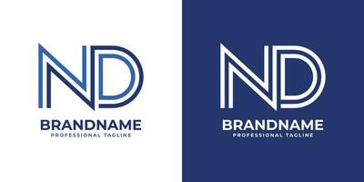 Letter ND Line Monogram Logo, suitable for business with ND or DN initials vector