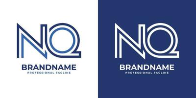 Letter NQ Line Monogram Logo, suitable for business with NQ or QN initials vector